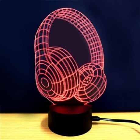3D HEADSET MODEL TOUCH SWITCH LED TABLE LAMP (WHITE)