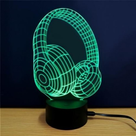 3D HEADSET MODEL TOUCH SWITCH LED TABLE LAMP (WHITE)