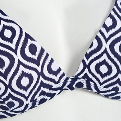 SMARTSEXY WOMEN 2-PIECE HALTER SWIMSUIT BIKINI SET (BLUE)