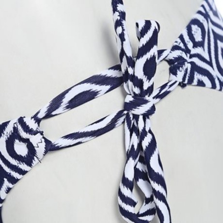 SMARTSEXY WOMEN 2-PIECE HALTER SWIMSUIT BIKINI SET (BLUE)