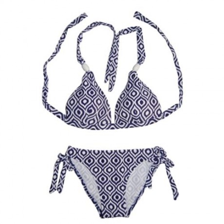 SMARTSEXY WOMEN 2-PIECE HALTER SWIMSUIT BIKINI SET (BLUE)