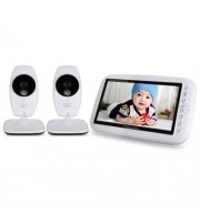 7.0 INCH WIRELESS 2 CAMERA LCD NIGHT VISION VIDEO BABY MONITOR (WHITE)