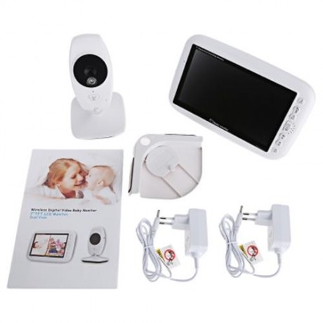 7.0 INCH WIRELESS NIGHT VISION DUAL VIEW VIDEO BABY MONITOR (WHITE)