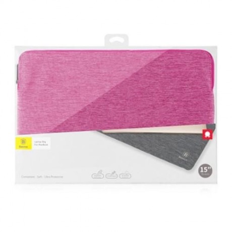 BASEUS LAPTOP SLEEVE COVER BAG FOR NEW MACBOOK PRO 15 INCH (ROSE RED)