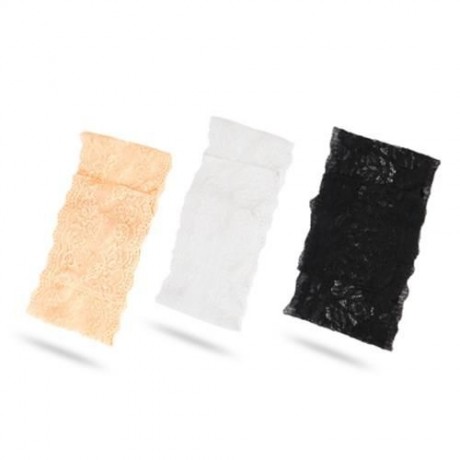 ELASTIC LACE HOLLOW OUT ANTI-SLIP SOCKS CUFFS (WHITE)