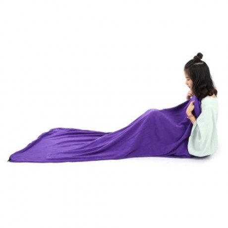 CLEYE WARM PORTABLE POLYESTER POLAR FLEECE SLEEPING BAG (PURPLE)