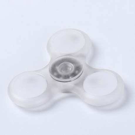 LED LIGHT PLASTIC FIDGET SPINNER FINGER GYRO (CLEAR WHITE)