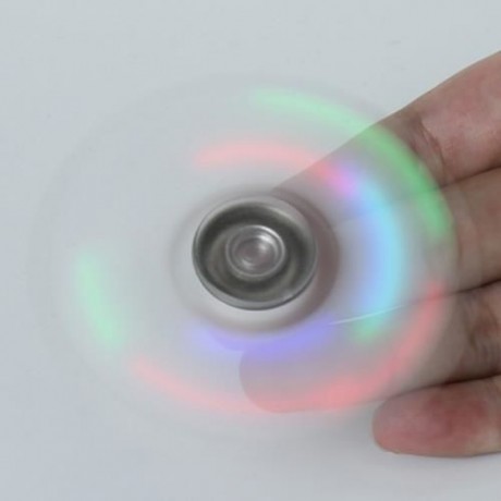 LED LIGHT PLASTIC FIDGET SPINNER FINGER GYRO (CLEAR WHITE)