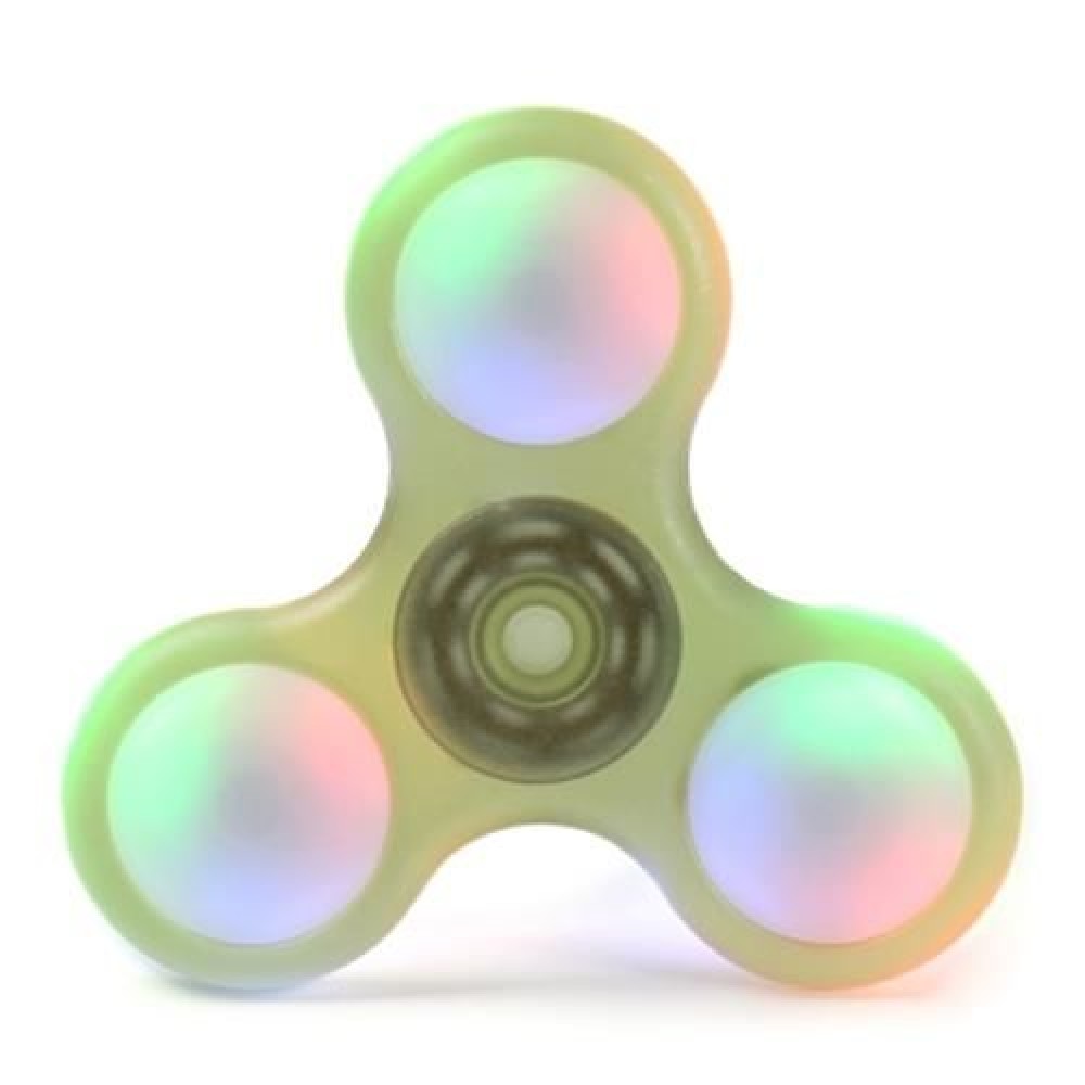 LED LIGHT PLASTIC FIDGET SPINNER FINGER GYRO (YELLOW GREEN)
