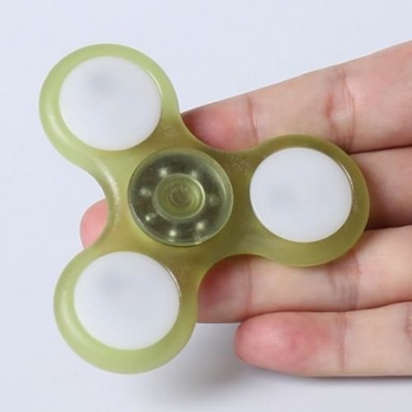LED LIGHT PLASTIC FIDGET SPINNER FINGER GYRO (YELLOW GREEN)