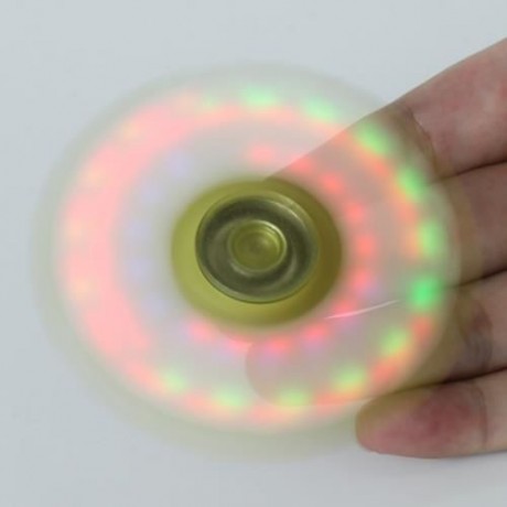 LED LIGHT PLASTIC FIDGET SPINNER FINGER GYRO (YELLOW GREEN)