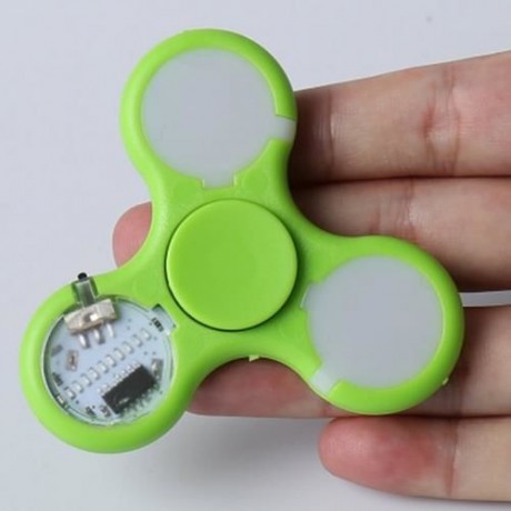 STRESS RELIEVER FIDGET SPINNER WITH LETTERS LED LIGHT (GREEN)