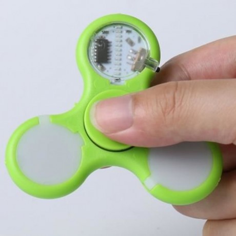 STRESS RELIEVER FIDGET SPINNER WITH LETTERS LED LIGHT (GREEN)