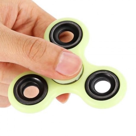 LUMINOUS FIDGET SPINNER WITH IRON BAR ABS PLASTIC STRESS RELIEVER TOY (YELLOW)