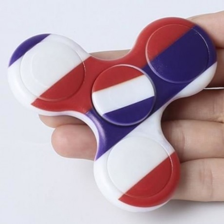 PLASTIC NATIONAL FLAG PATRIOTIC PATTERNED FIDGET SPINNER (WHITE)
