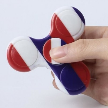 PLASTIC NATIONAL FLAG PATRIOTIC PATTERNED FIDGET SPINNER (WHITE)