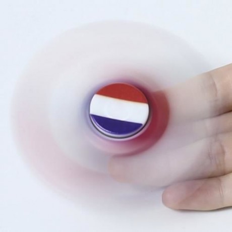 PLASTIC NATIONAL FLAG PATRIOTIC PATTERNED FIDGET SPINNER (WHITE)