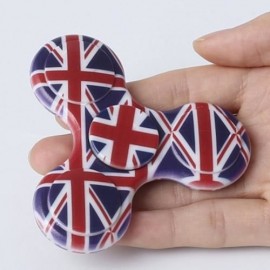 PLASTIC NATIONAL FLAG PATRIOTIC PATTERNED FIDGET SPINNER (BLUE AND RED)