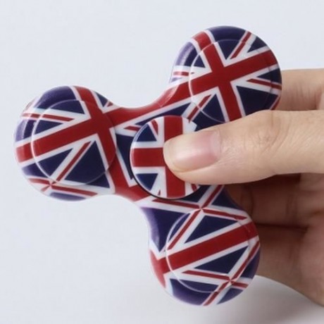 PLASTIC NATIONAL FLAG PATRIOTIC PATTERNED FIDGET SPINNER (BLUE AND RED)