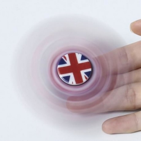 PLASTIC NATIONAL FLAG PATRIOTIC PATTERNED FIDGET SPINNER (BLUE AND RED)
