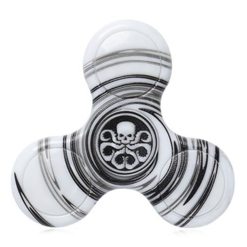 ANTI-STRESS TOY PLASTIC PATTERNED FIDGET SPINNER (BLACK)