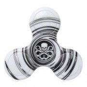 ANTI-STRESS TOY PLASTIC PATTERNED FIDGET SPINNER (BLACK)