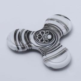 ANTI-STRESS TOY PLASTIC PATTERNED FIDGET SPINNER (BLACK)