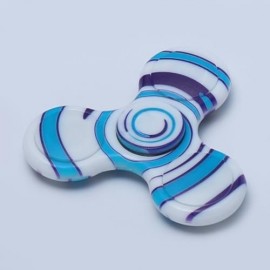 ANTI-STRESS TOY PLASTIC PATTERNED FIDGET SPINNER (BLUE)