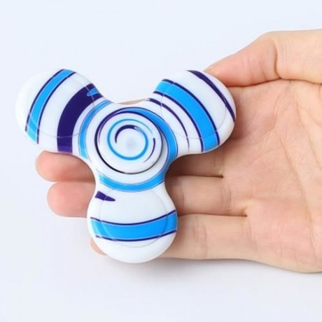ANTI-STRESS TOY PLASTIC PATTERNED FIDGET SPINNER (BLUE)