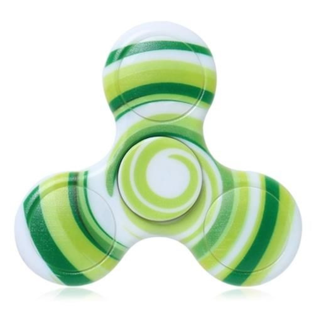 ANTI-STRESS TOY PLASTIC PATTERNED FIDGET SPINNER (GREEN)