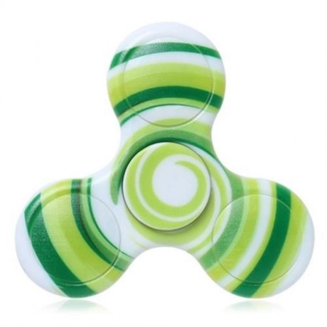 ANTI-STRESS TOY PLASTIC PATTERNED FIDGET SPINNER (GREEN)