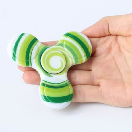 ANTI-STRESS TOY PLASTIC PATTERNED FIDGET SPINNER (GREEN)