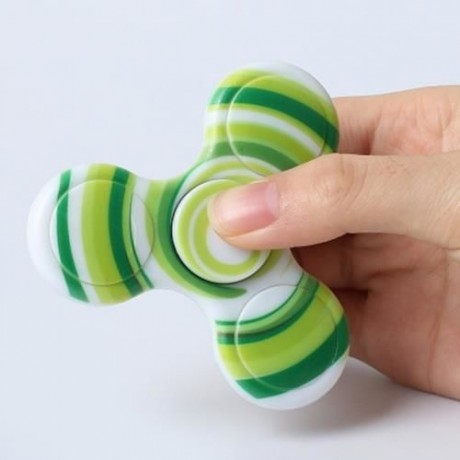 ANTI-STRESS TOY PLASTIC PATTERNED FIDGET SPINNER (GREEN)
