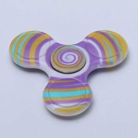 ANTI-STRESS TOY PLASTIC PATTERNED FIDGET SPINNER (YELLOW)