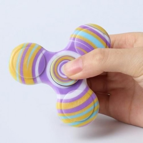 ANTI-STRESS TOY PLASTIC PATTERNED FIDGET SPINNER (YELLOW)