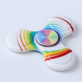 ANTI-STRESS TOY PLASTIC PATTERNED FIDGET SPINNER (WHITE)