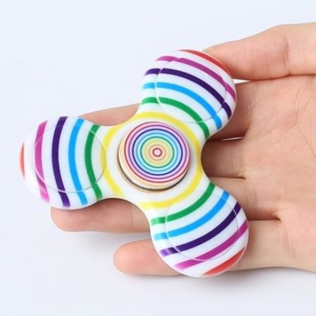 ANTI-STRESS TOY PLASTIC PATTERNED FIDGET SPINNER (COLORMIX)
