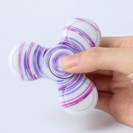 ANTI-STRESS TOY PLASTIC PATTERNED FIDGET SPINNER (LIGHT PURPLE)