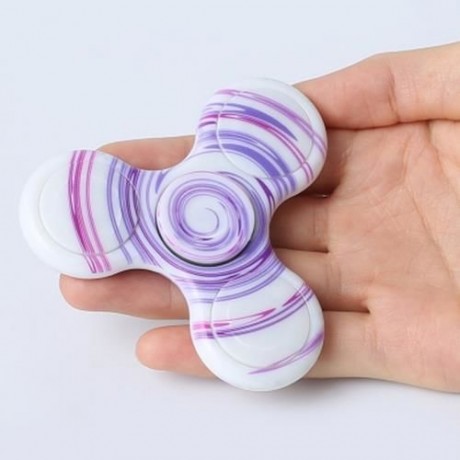 ANTI-STRESS TOY PLASTIC PATTERNED FIDGET SPINNER (LIGHT PURPLE)