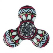FIDDLE TOY PLASTIC MANDALA PATTERNED FIDGET SPINNER (BLACK)