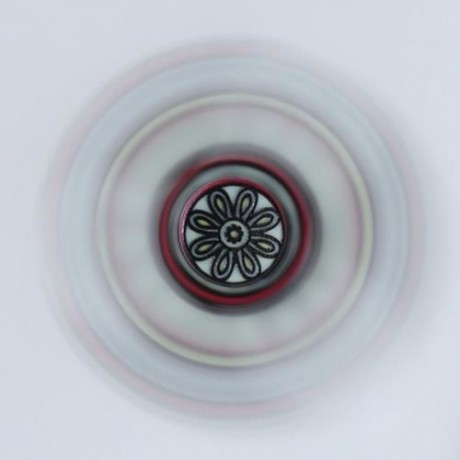 FIDDLE TOY PLASTIC MANDALA PATTERNED FIDGET SPINNER (BLACK)