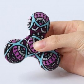FIDDLE TOY PLASTIC MANDALA PATTERNED FIDGET SPINNER (PURPLE)