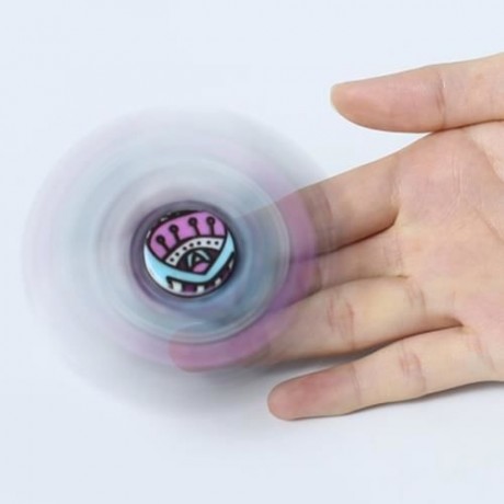 FIDDLE TOY PLASTIC MANDALA PATTERNED FIDGET SPINNER (PURPLE)
