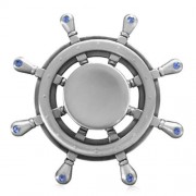 FIDDLE TOY RHINESTONE RUDDER FIDGET METAL SPINNER (SILVER)