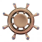 FIDDLE TOY RHINESTONE RUDDER FIDGET METAL SPINNER (ROSE GOLD)