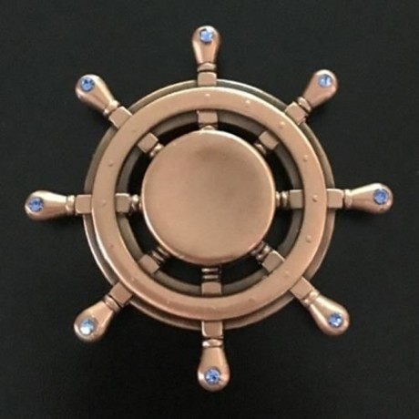FIDDLE TOY RHINESTONE RUDDER FIDGET METAL SPINNER (ROSE GOLD)