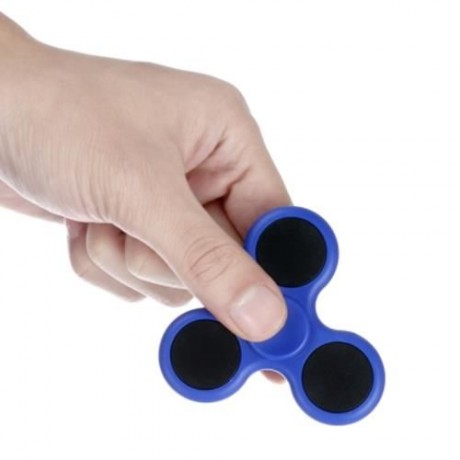 TRI-BLADE ABS EDC FIDGET SPINNER FOCUS TOY ADHD ANXIETY STRESS RELIEF (BLUE)
