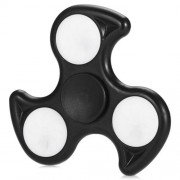 ABS TRIANGLE FIRE WHEEL FIDGET SPINNER WITH LED LIGHT ADHD FOCUS ANXIETY RELIEF TOY (BLACK