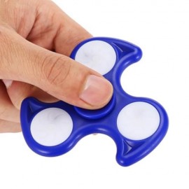 ABS TRIANGLE FIRE WHEEL FIDGET SPINNER WITH LED LIGHT ADHD FOCUS ANXIETY RELIEF TOY (BLUE)