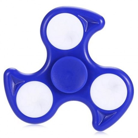 ABS TRIANGLE FIRE WHEEL FIDGET SPINNER WITH LED LIGHT ADHD FOCUS ANXIETY RELIEF TOY (BLUE)